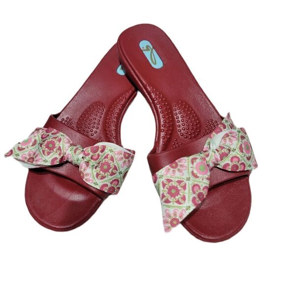 Oka B maroon sandals with bow - Picture 1 of 14